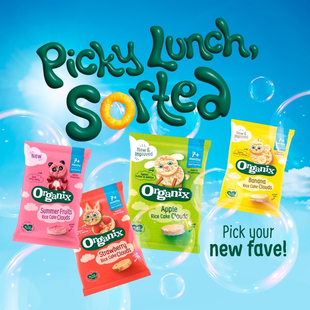 Organix apple rice cake clouds 40g baby snack, imported from the UK