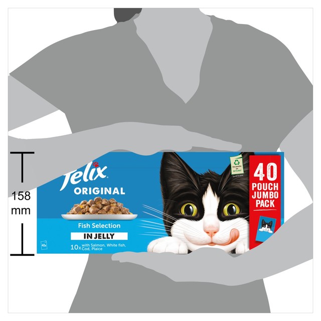 Felix Original Fish Selection in Jelly Wet Cat Food 40 x 85g - British product
