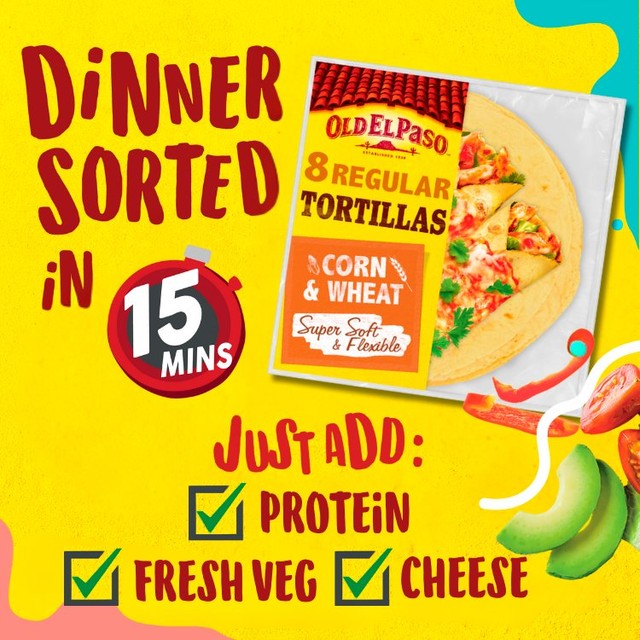 Old El Paso Corn Wraps 8 Pack, imported from the UK