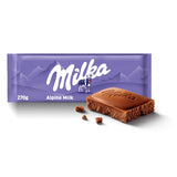 Milka Alpine Milk chocolate bar 250g, imported from the UK
