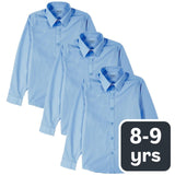 M&S boys slim fit school shirts blue 8-9, imported from the UK
