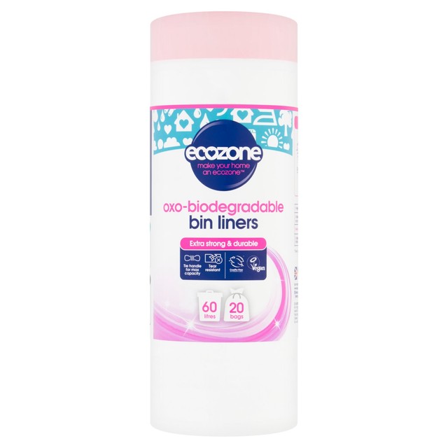 Ecozone oxo-biodegradable bin liners 60L 20 pack - British product