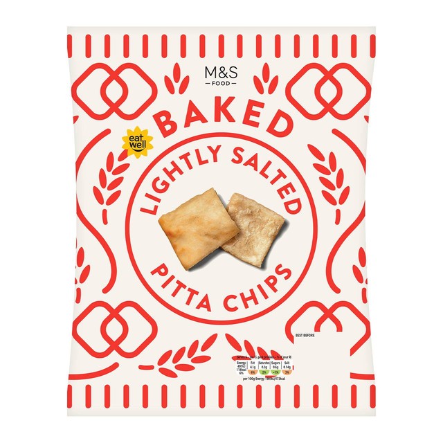 M&S lightly salted pitta chips 150g, imported from the UK