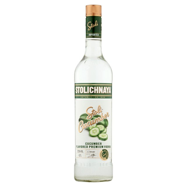 Stoli Cucumber Vodka 70cl Glass Bottle (British brand)