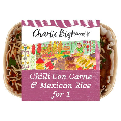 Charlie Bigham's Chili con Carne mit mexikanischem Reis Fertiggericht 420g