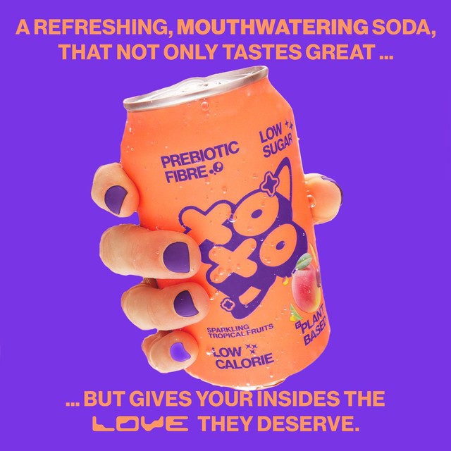 XOXO Sparkling Soda Tropical Flavour 4 x 330ml (British brand)