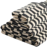 M&S bath towel geometric check charcoal, imported from the UK