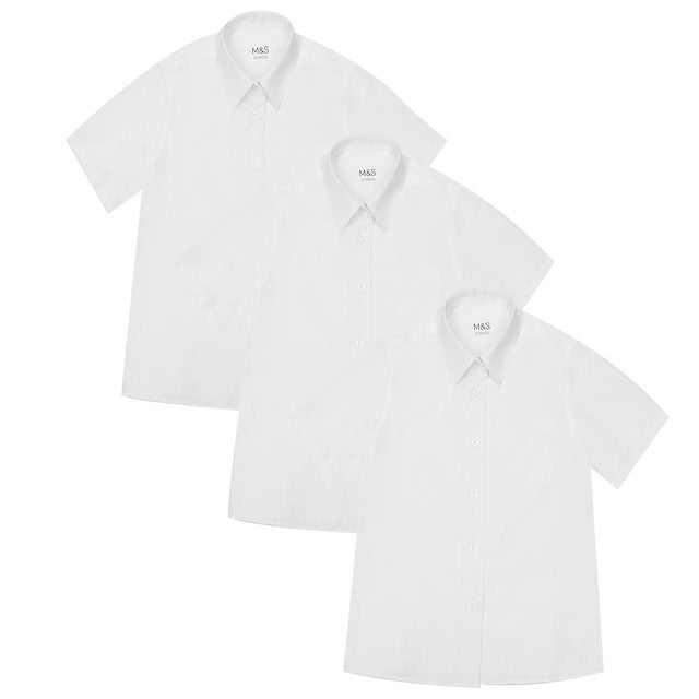 M&S girls easy iron school blouse white 4-5 years, imported from the UK
