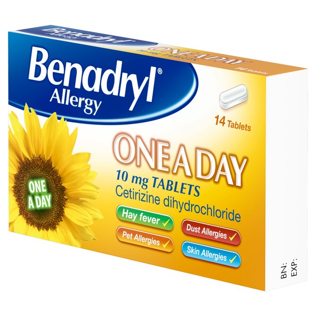 Benadryl One A Day Allergy Tablets 14 Tablets - British product