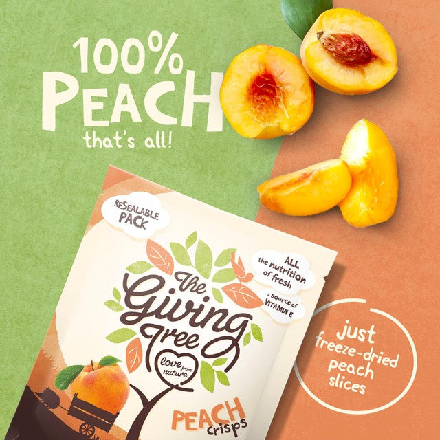 Giving Tree freeze dried peach crisps 18g (British brand)