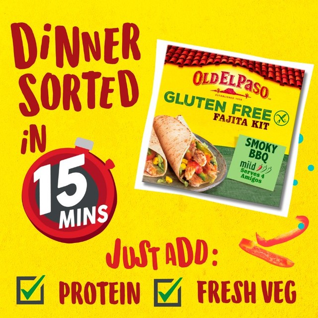 Old El Paso Fajita Kit Gluten Free 462g imported from the UK