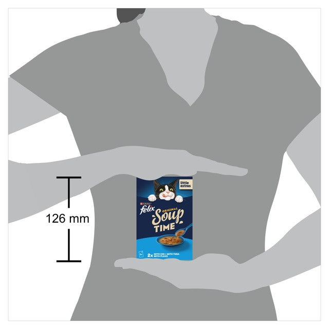 Felix Soup Fish Selection Plaice, Tuna & Cod wet cat food 6 x 48g - British product