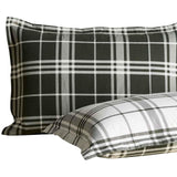 M&S brushed cotton king size green checked bedding set, UK version