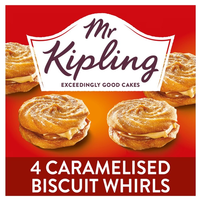 Mr Kipling caramelised biscuit whirls cakes 4 pack (British brand)
