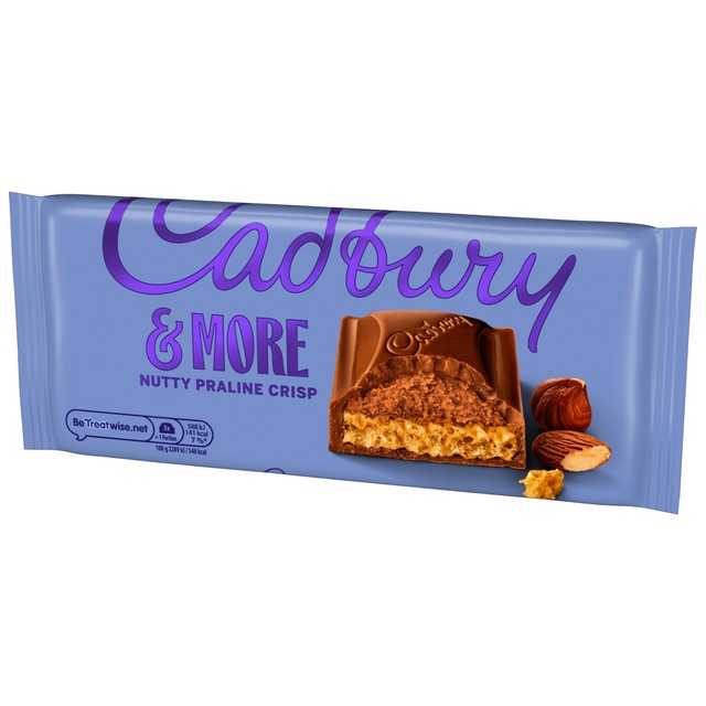 Cadbury nutty praline crisp chocolate bar 180g - British product