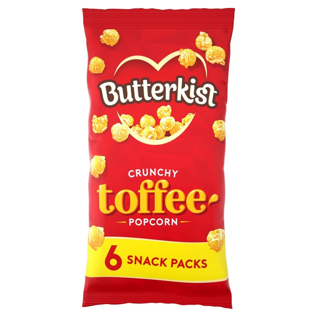 Butterkist crunchy toffee popcorn 6 x 20g packs - British product
