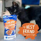 Rosewood Battersea Anti-Hairball Chicken Cushions cat treats, imported from the UK