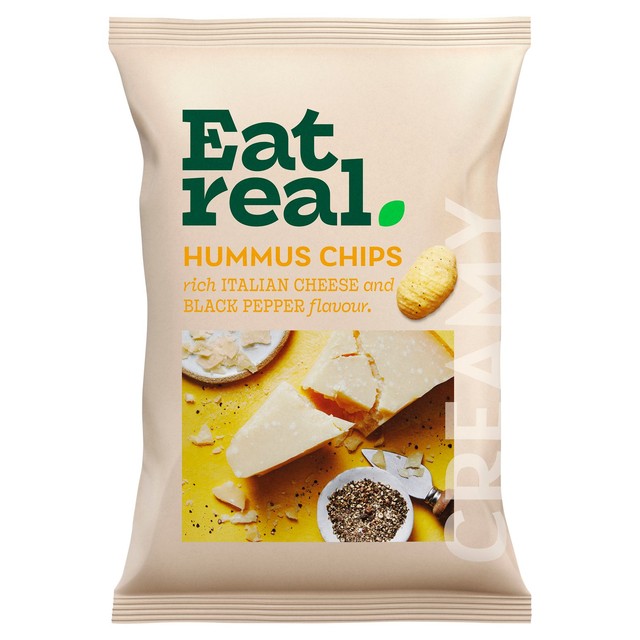 Eat Real Hummus Chips Italian Cheese & Black Pepper 110g - British product