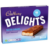 Cadbury Delights soft nougat salted caramel chocolate bars 5 x 22g - British product