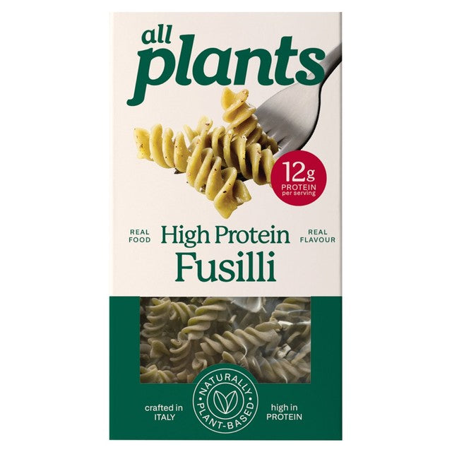 Plants high protein fusilli pasta 215g, imported from the UK