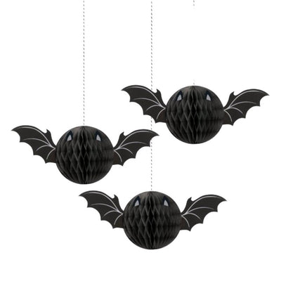 M&S Unique Party Halloween Bat Honeycomb Hanging Decoration 3 Pack- Buy online at McGrocer
