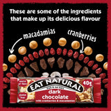 Eat Natural dark chocolate cranberries macadamias snack bar 3x40g - British product