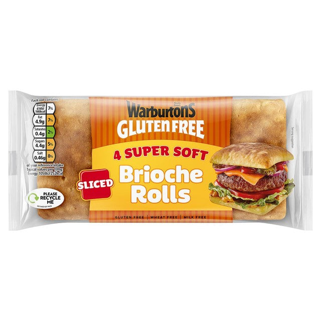 Warburtons gluten free brioche rolls 4 per pack (British brand)