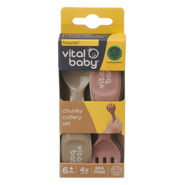 Vital Baby chunky cutlery set 4pk (British brand)
