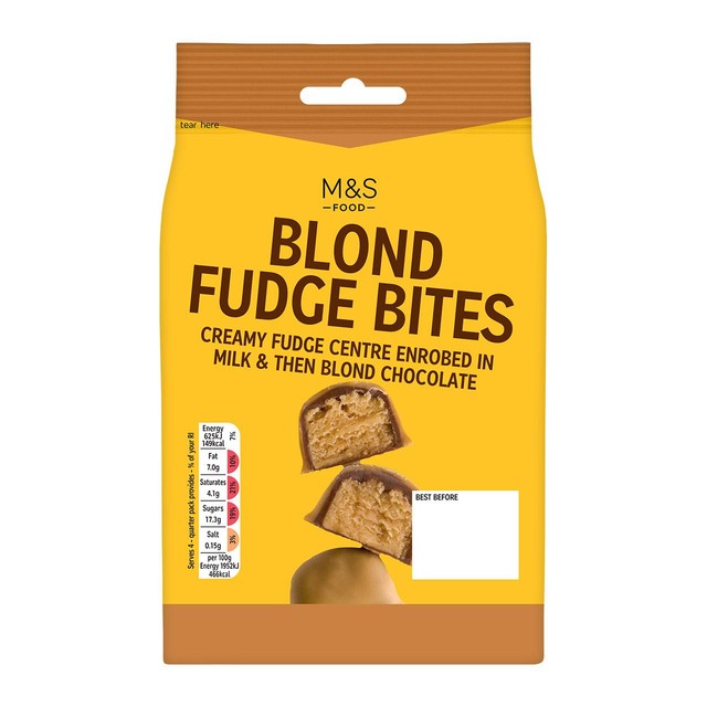 M&S blond fudge bites 128g, imported from the UK