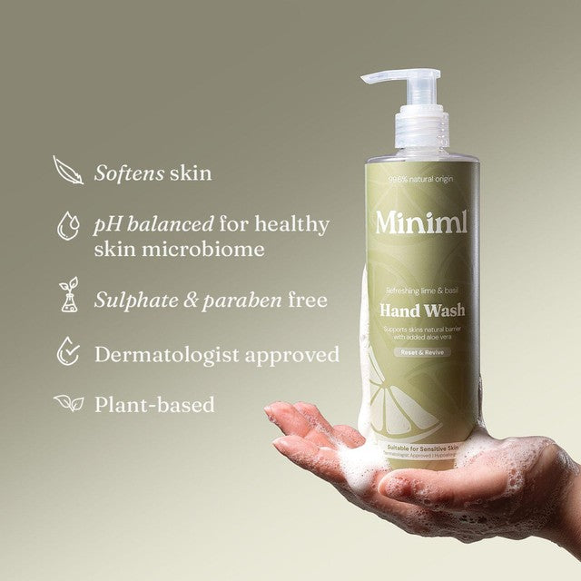 Miniml hand wash Refreshing Lime and Basil, imported from the UK