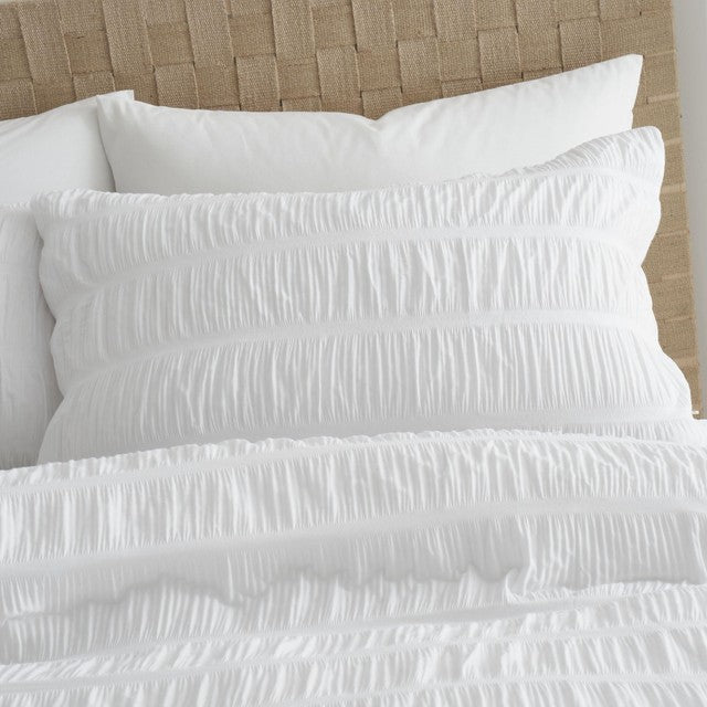 Catherine Lansfield Seersucker white single duvet cover set - British product