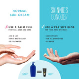 Skinnies SPF 50+ Sunscreen Sungel Conquer 100ml (British brand)