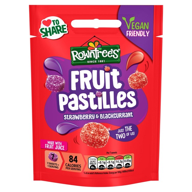 Rowntree's Fruit Pastilles Strawberry Blackcurrant 143g - British product