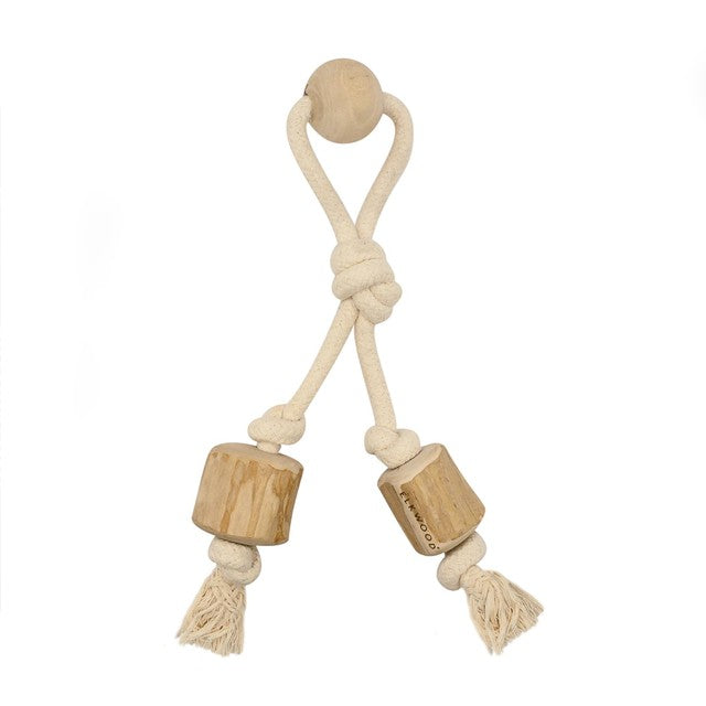 Pet Brands Elkwood double coffee wood rope toy - British product