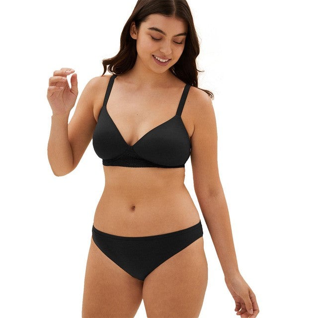 M&S black bikini knickers size 10 in a 3-pack, imported from the UK