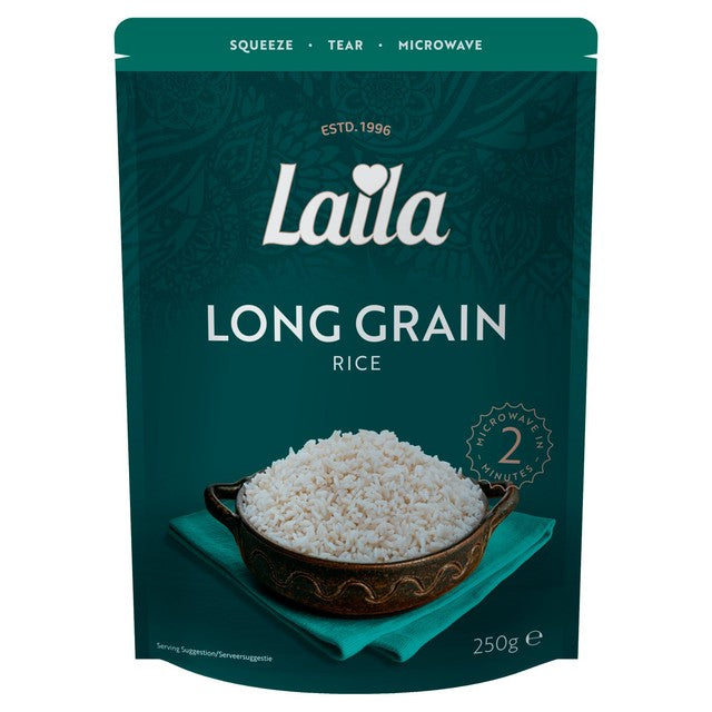 Laila long grain microwave rice 250g, UK version