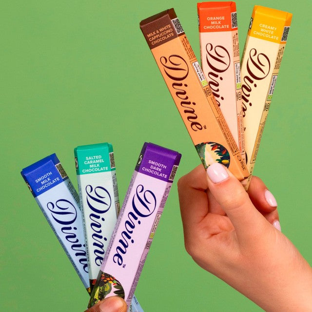 Divine orange milk chocolate bar - British product