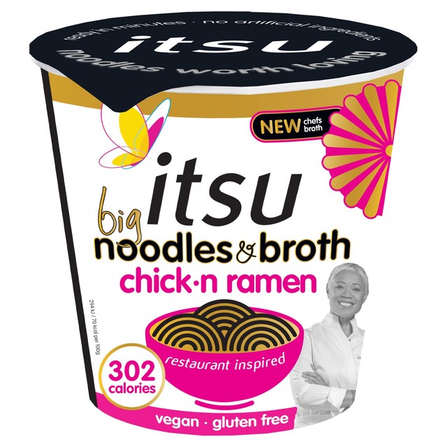 Itsu Big Chicken Ramen instant noodles pot 93g, UK version