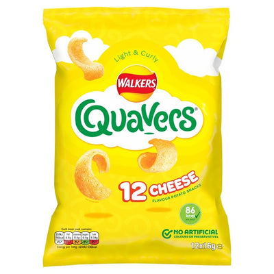 Walkers Quavers Käse-Kartoffel-Snack Multipack 12x16g