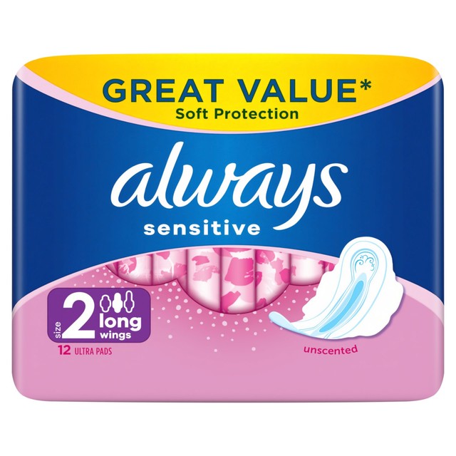 Always Sensitive Long Sanitary Towels Size 2 - British product