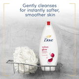Dove Velvet Glow body wash 225ml - British product