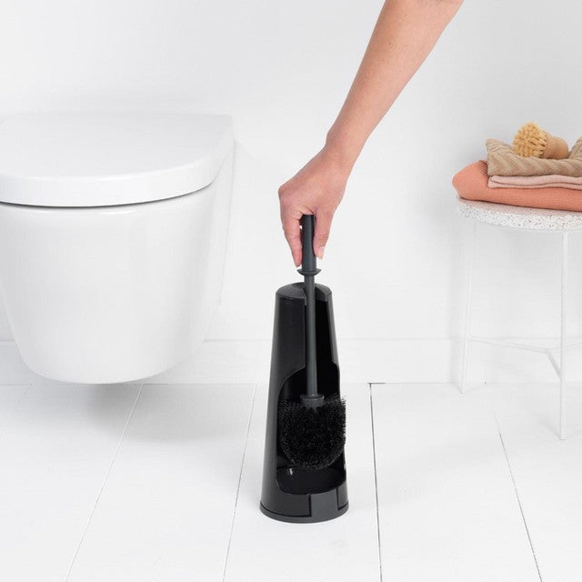 Brabantia toilet brush and holder in Matte Black - British product