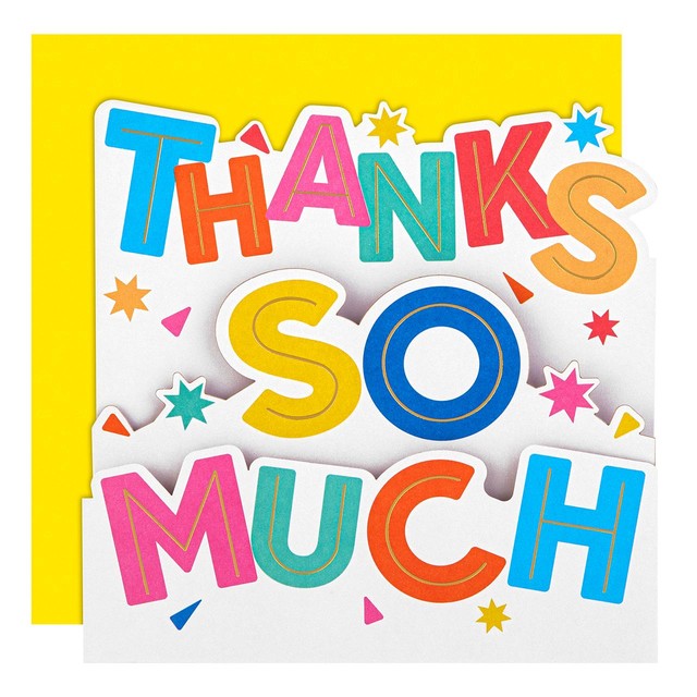 M&S fold-out thank you card 15x15cm, imported from the UK