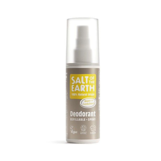 Salt of the Earth amber & sandalwood natural deodorant spray 100ml (British brand)