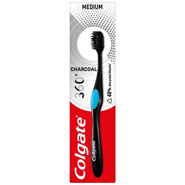 Colgate 360 Deep Clean Charcoal Medium Toothbrush - British product