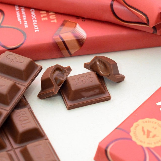 Rhythm 108 vegan hazelnut truffle chocolate bar 100g, imported from the UK