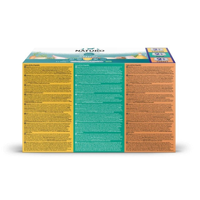 Naturo Senior Variety Pack with Rice wet dog food 6 x 400g, imported from the UK