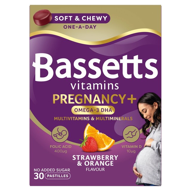 Bassetts Pregnancy Vitamins Strawberry Orange Pastilles 30 count - British product
