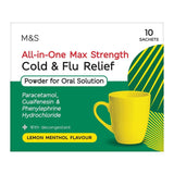 M&S cold and flu sachets 10 sachets, imported from the UK