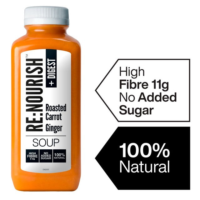 Re Nourish Roasted Carrot and Ginger Soup 500g, imported from the UK